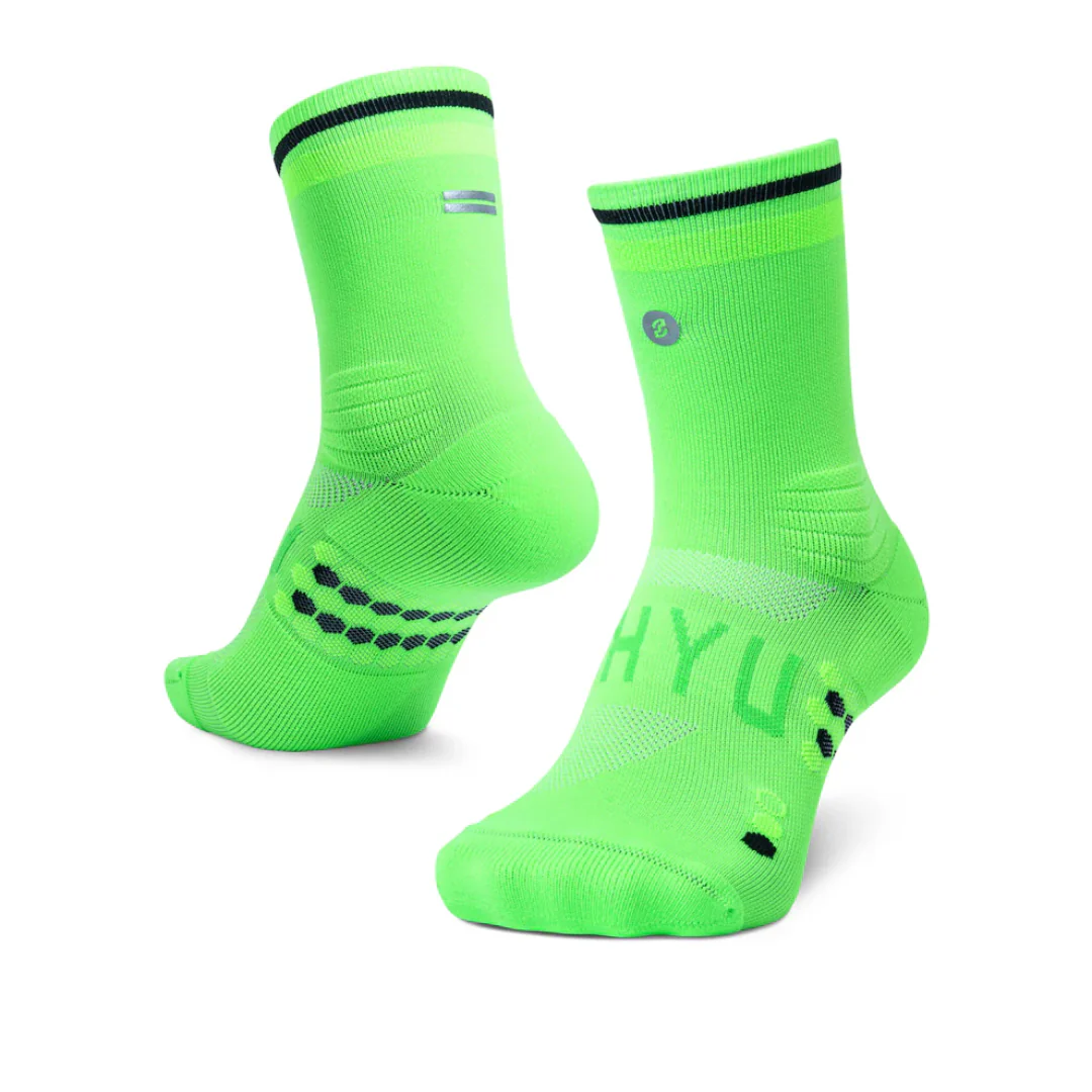 SHYU Racing Socks - Half Crew - Acid/Green/Black