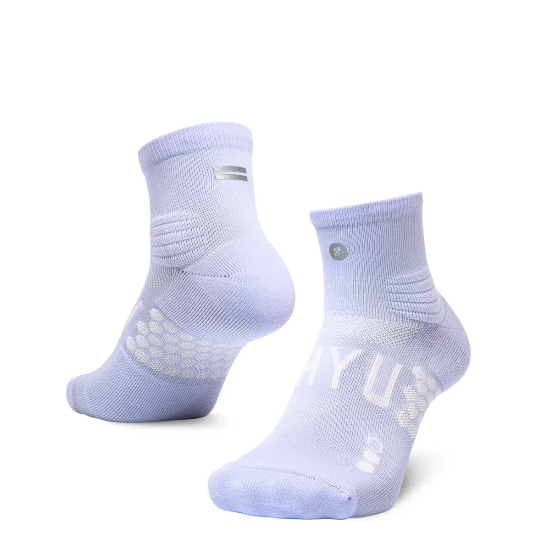 SHYU Racing Socks - Quarter Crew - Lilac/ Lilac/ Lilac