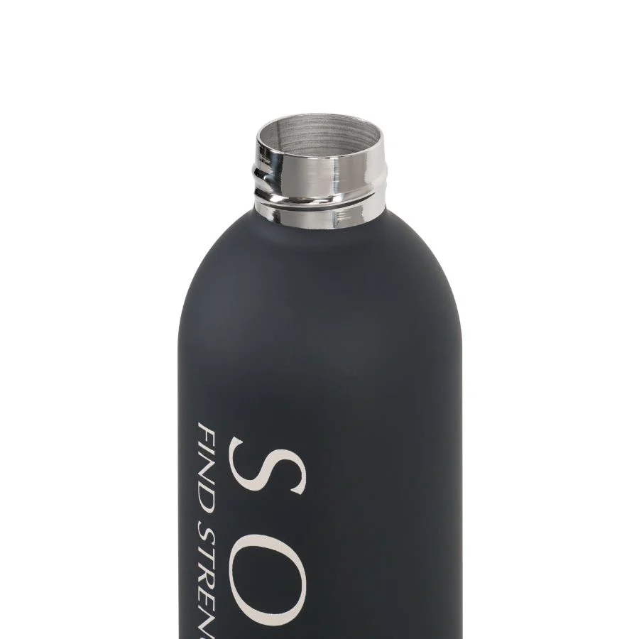 Solace Bottle – 750ml Matte Black Stainless - Image 2